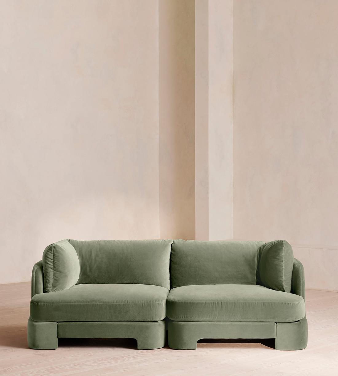 Odell Modular Sofa - Three Seater - Velvet - Seafoam - UK - Listing - Image 1