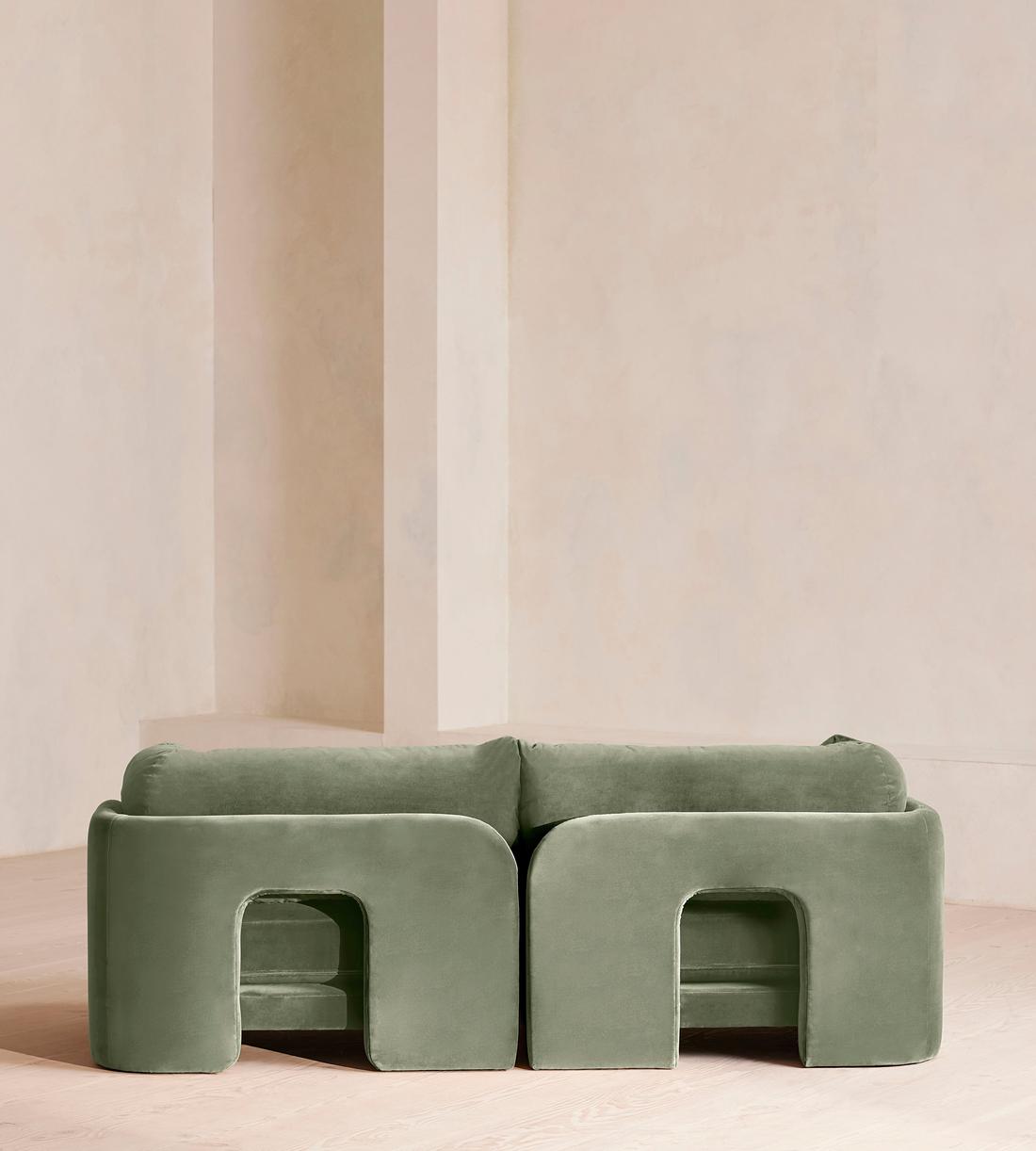 Odell Deeper Sit Modular Sofa - Three Seater - Velvet - Seafoam - UK - Images - Image 4