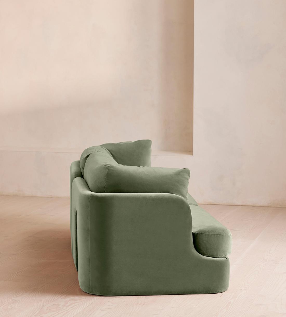 Odell Deeper Sit Sectional Sofa - Three Seater - Velvet - Seafoam - US - Images - Image 3