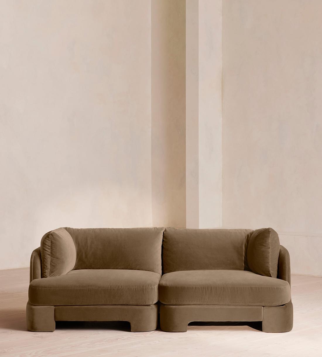 Odell Modular Sofa - Three Seater - Velvet - Truffle - UK - Listing - Image 1