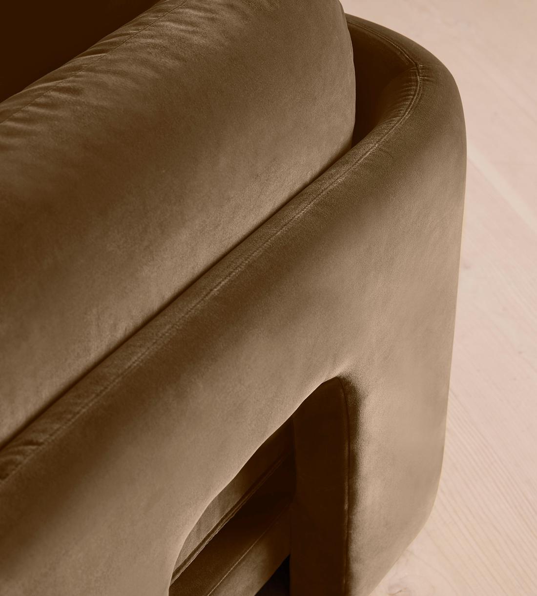 Odell Sectional Sofa - Three Seater - Velvet - Truffle - US - Images - Image 6