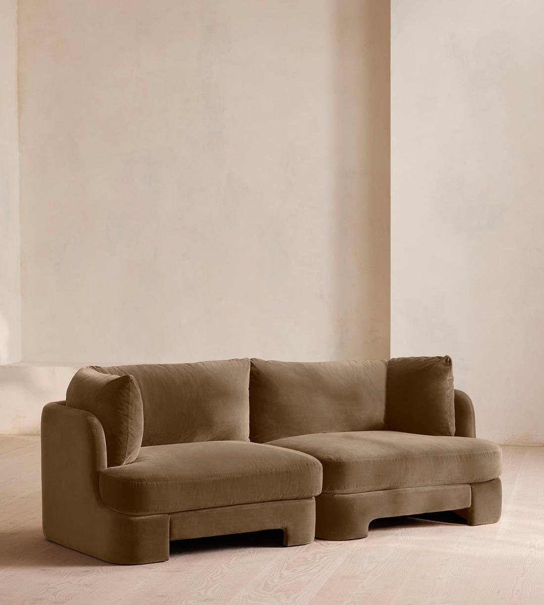 Odell Deeper Sit Modular Sofa - Three Seater - Velvet - Truffle - UK - Listing - Image 2