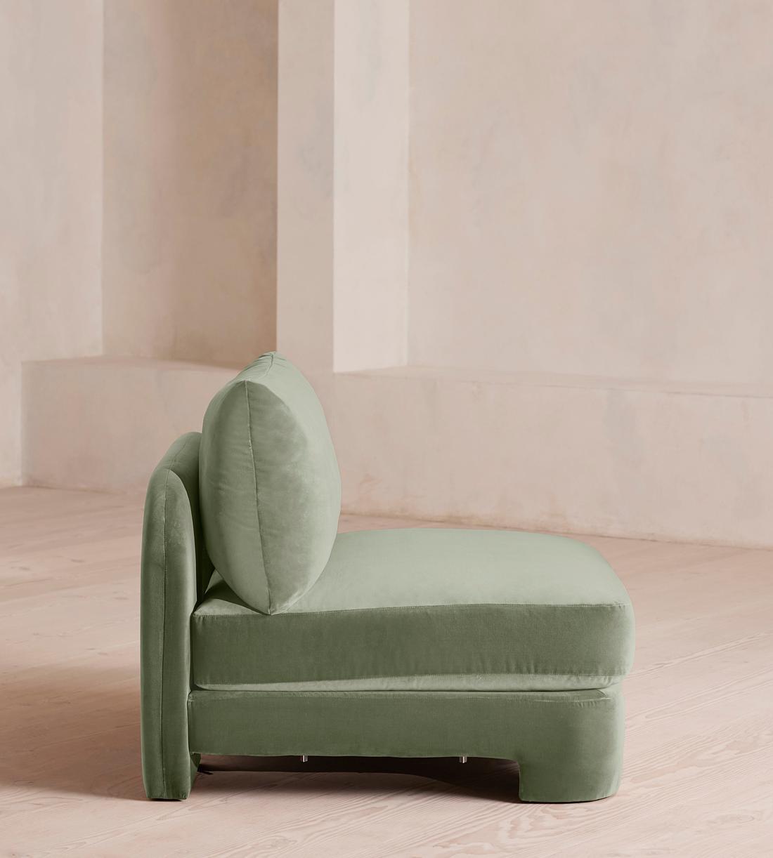 Odell Modular Sofa - Left Arm Module - Velvet - Seafoam - UK - Image 9