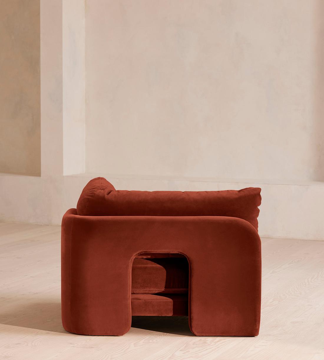 Odell Deeper Sit Modular Sofa - Armless Module - Velvet Rust - Lifestyle - Image 9
