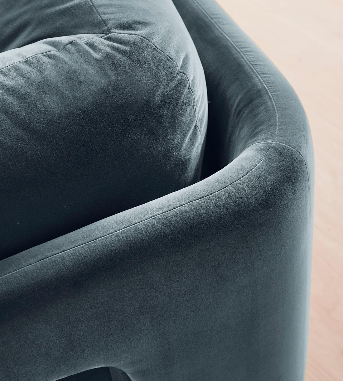 Odell Deeper Sit Sectional Sofa - Corner Module - Grey Blue Velvet - US - Image 7