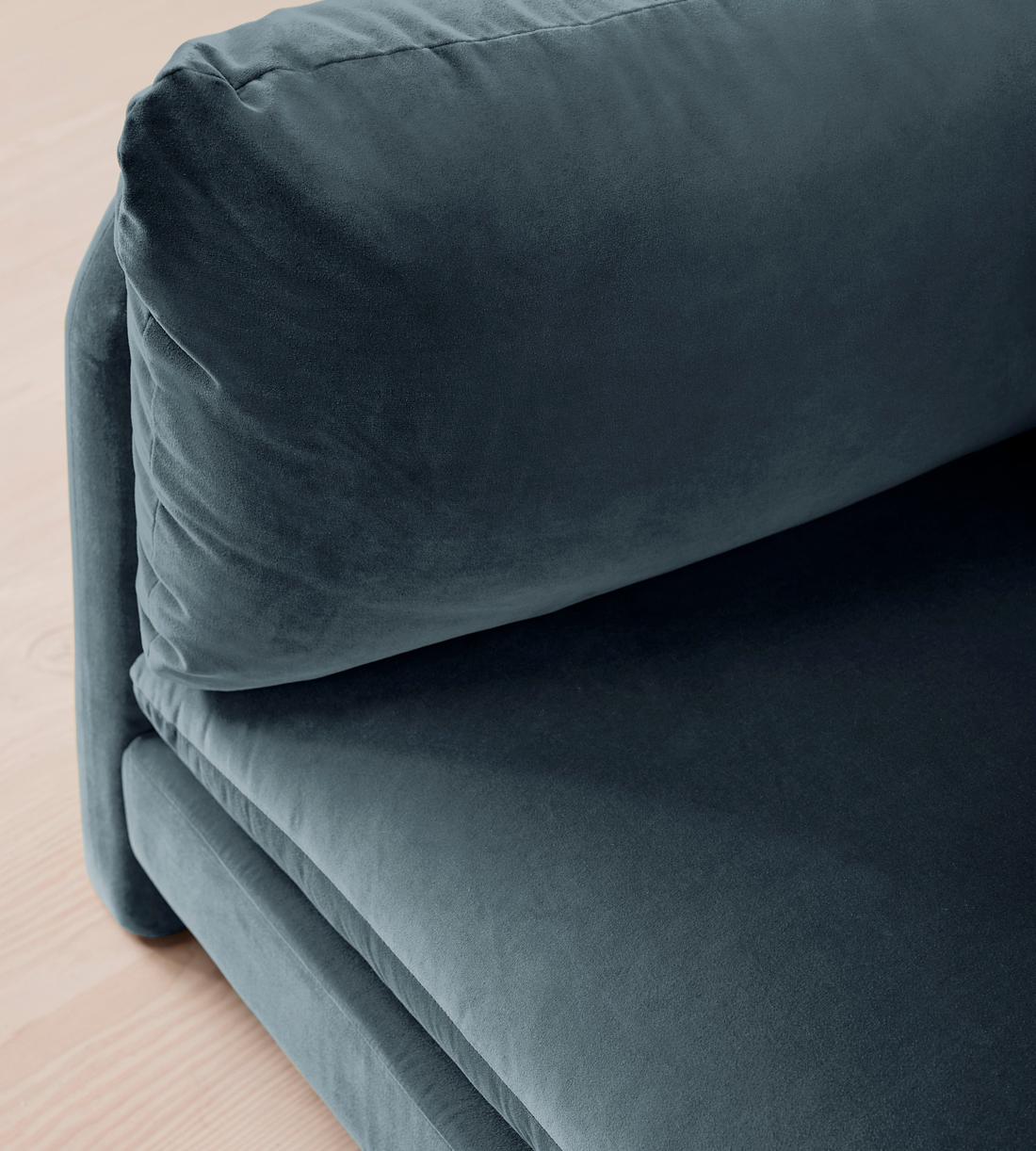 Odell Deeper Sit Sectional Sofa - Corner Module - Grey Blue Velvet - US - Image 8