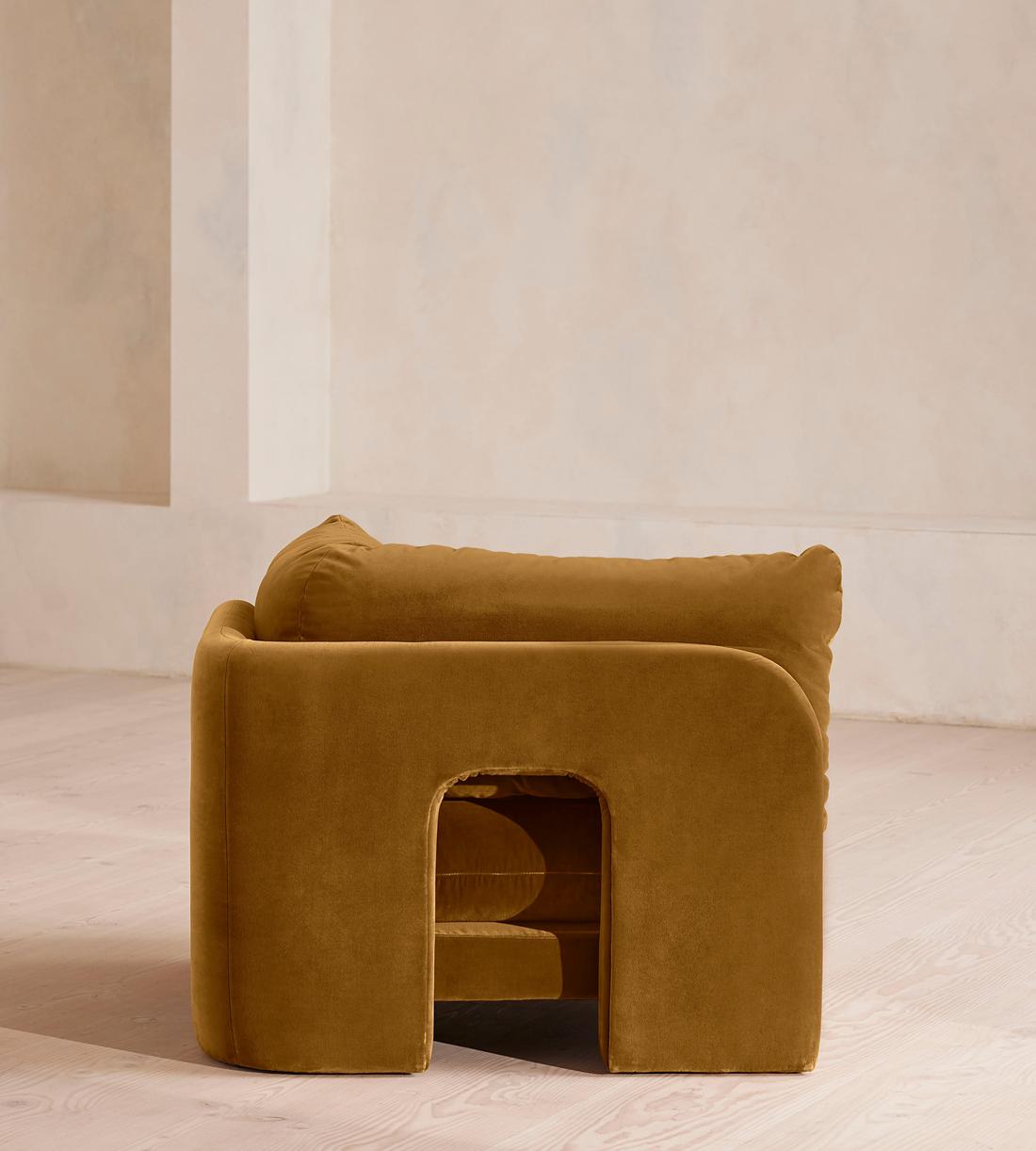 Odell Deeper Sit Modular Sofa - Corner Module - Mustard Velvet - Image 4