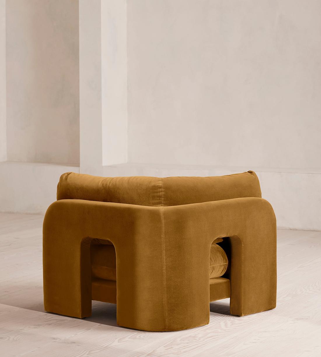 Odell Deeper Sit Modular Sofa - Right Arm Module - Mustard Velvet - Image 5