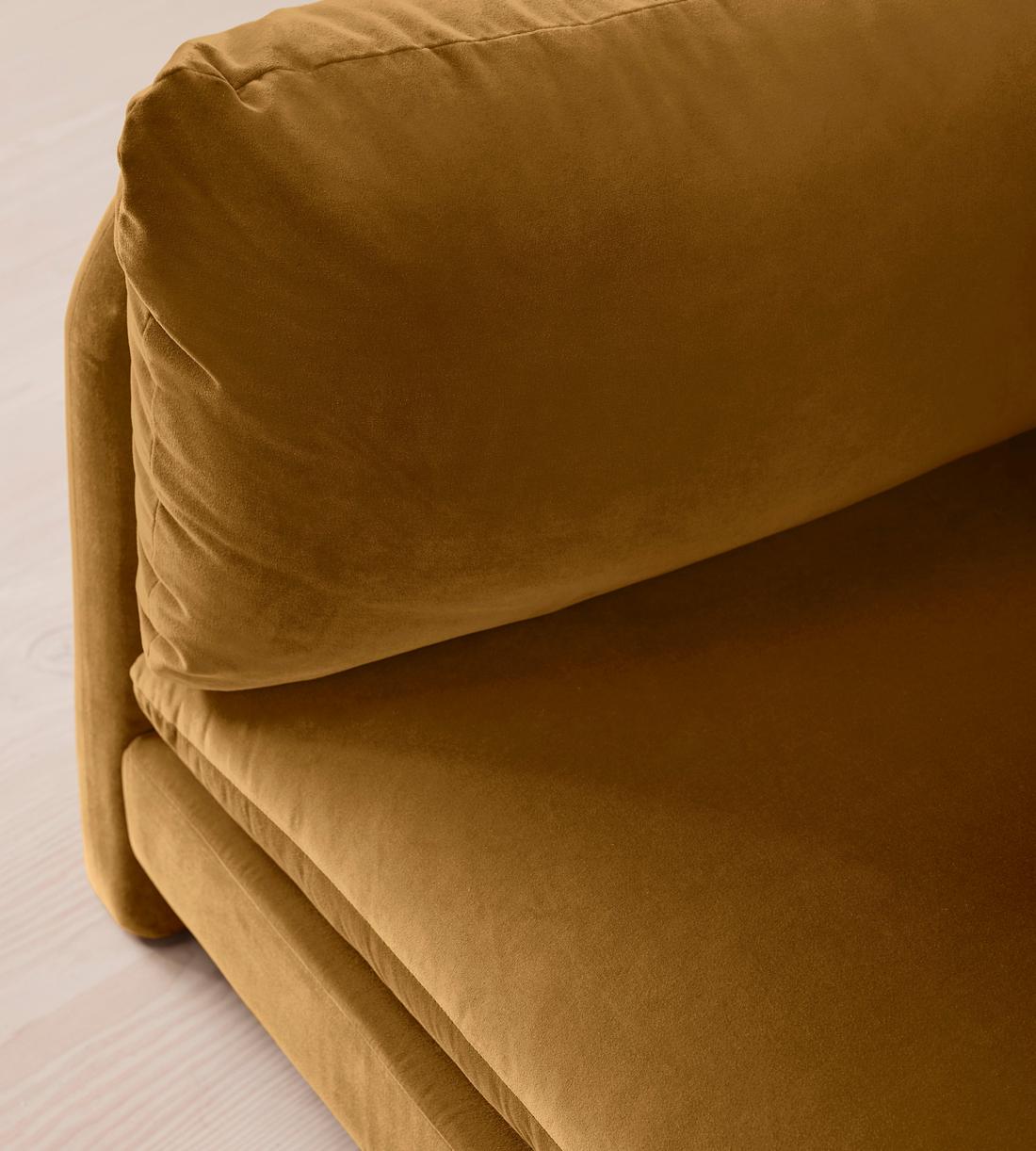 Odell Deeper Sit Modular Sofa - Corner Module - Mustard Velvet - Image 6