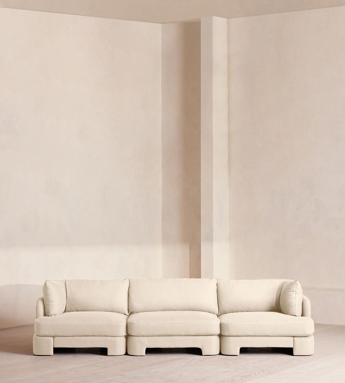 Odell Deeper Sit Modular Sofa - Four Seater - Linen - Bisque - Listing - Image 1