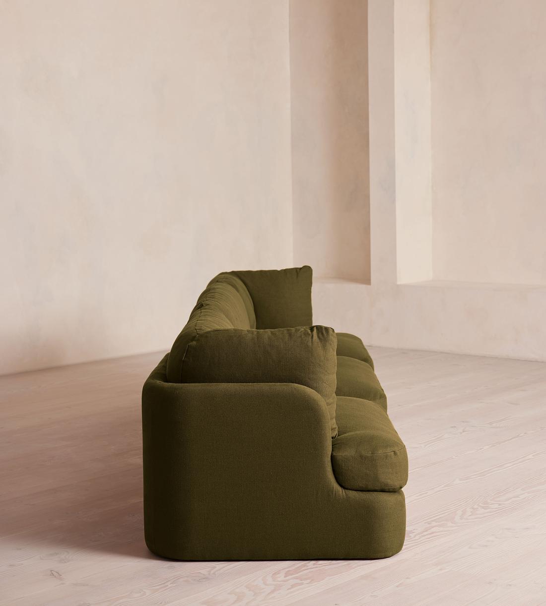 Odell Deeper Sit Sectional Sofa - Four Seater - Linen - Olive - US - Images - Image 3