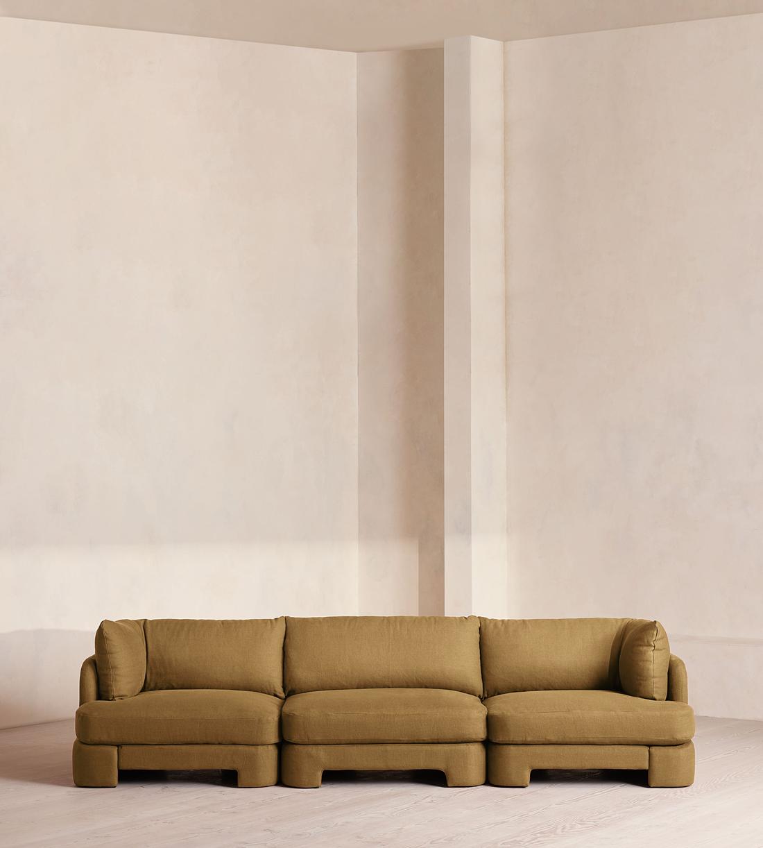 Odell Modular Sofa - Four Seater - Linen - Ochre - Listing - Image 1
