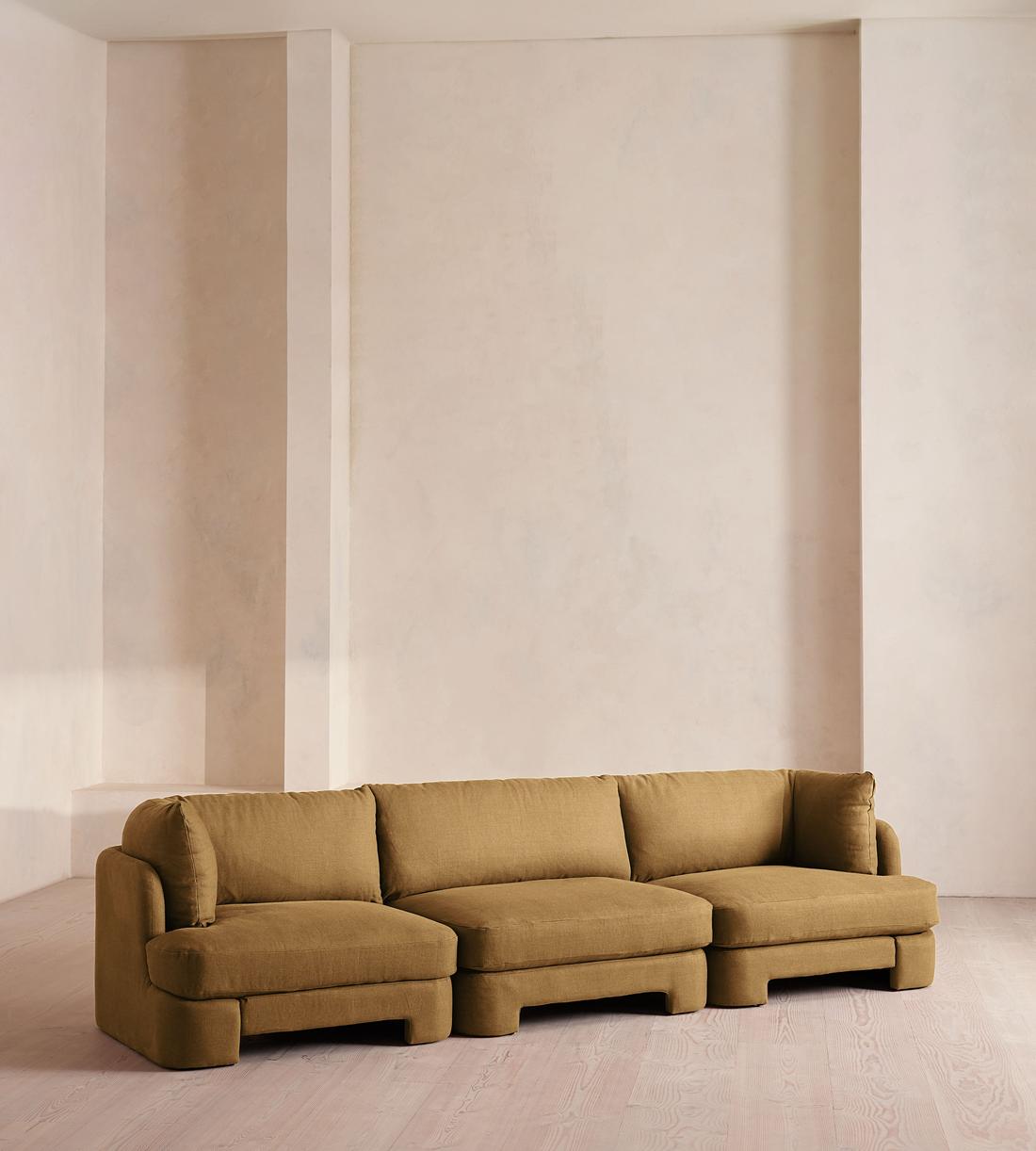 Odell Modular Sofa - Four Seater - Linen - Ochre - Listing - Image 2