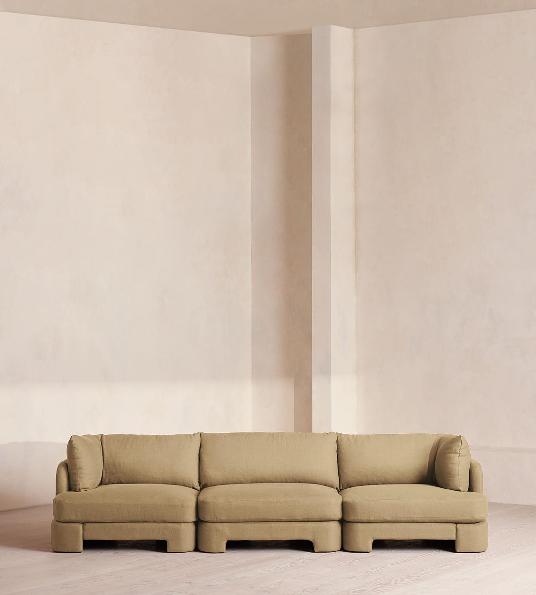 Odell Deeper Sit Modular Sofa - Four Seater - Linen - Wheat - Listing - Image 1