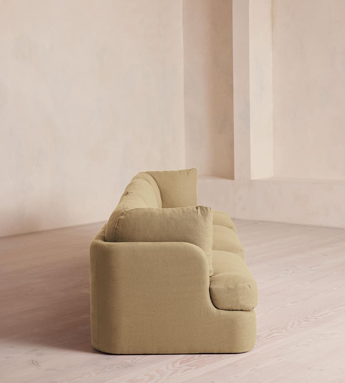Odell Deeper Sit Modular Sofa - Four Seater - Linen - Wheat - Images - Image 3