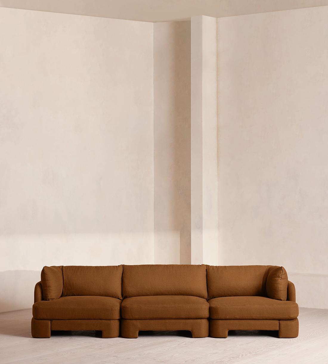 Odell Modular Sofa - Four Seater - Linen - Terracotta - UK - Listing - Image 1