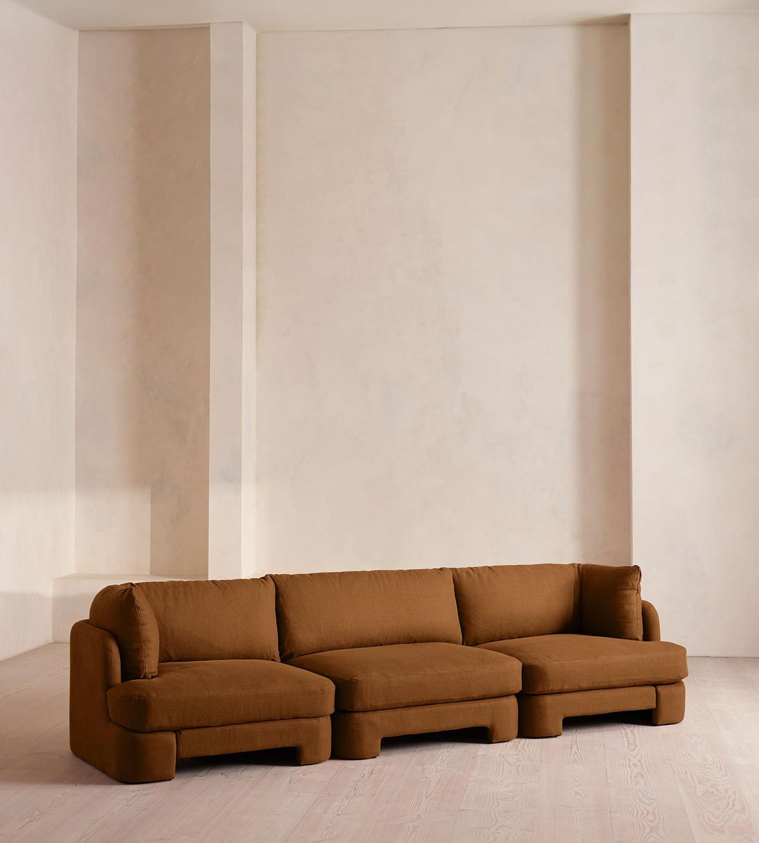 Odell Modular Sofa - Four Seater - Linen - Terracotta - UK - Listing - Image 2