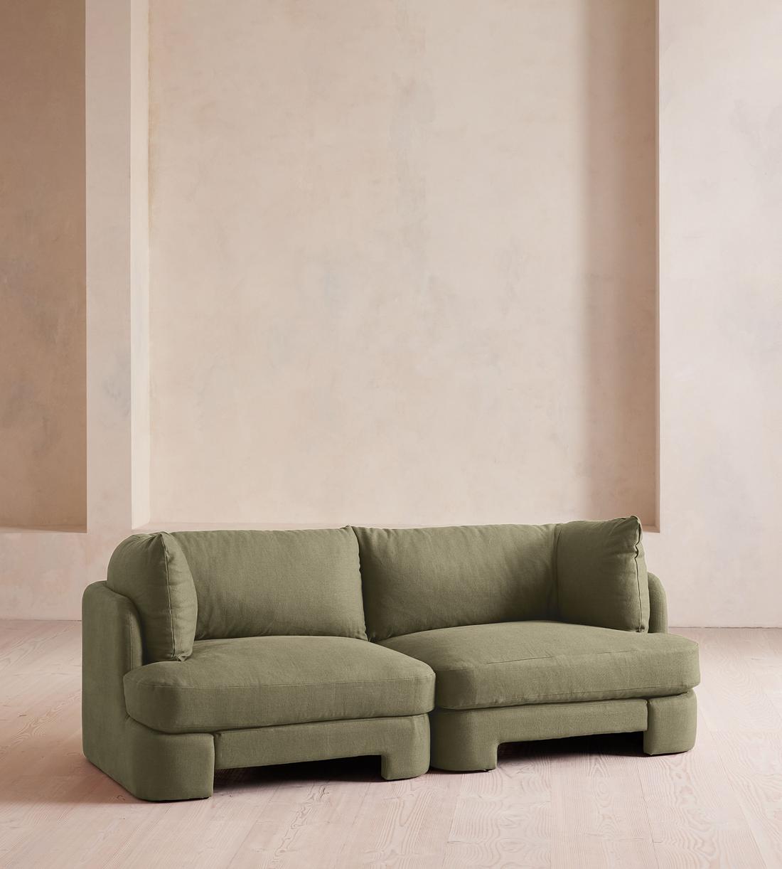 Odell Modular Sofa - Three Seater - Linen - Sage - Listing - Image 2