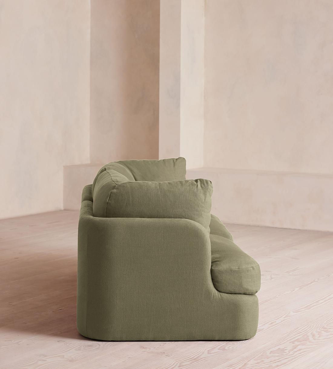 Odell Modular Sofa - Three Seater - Linen - Sage - Images - Image 4