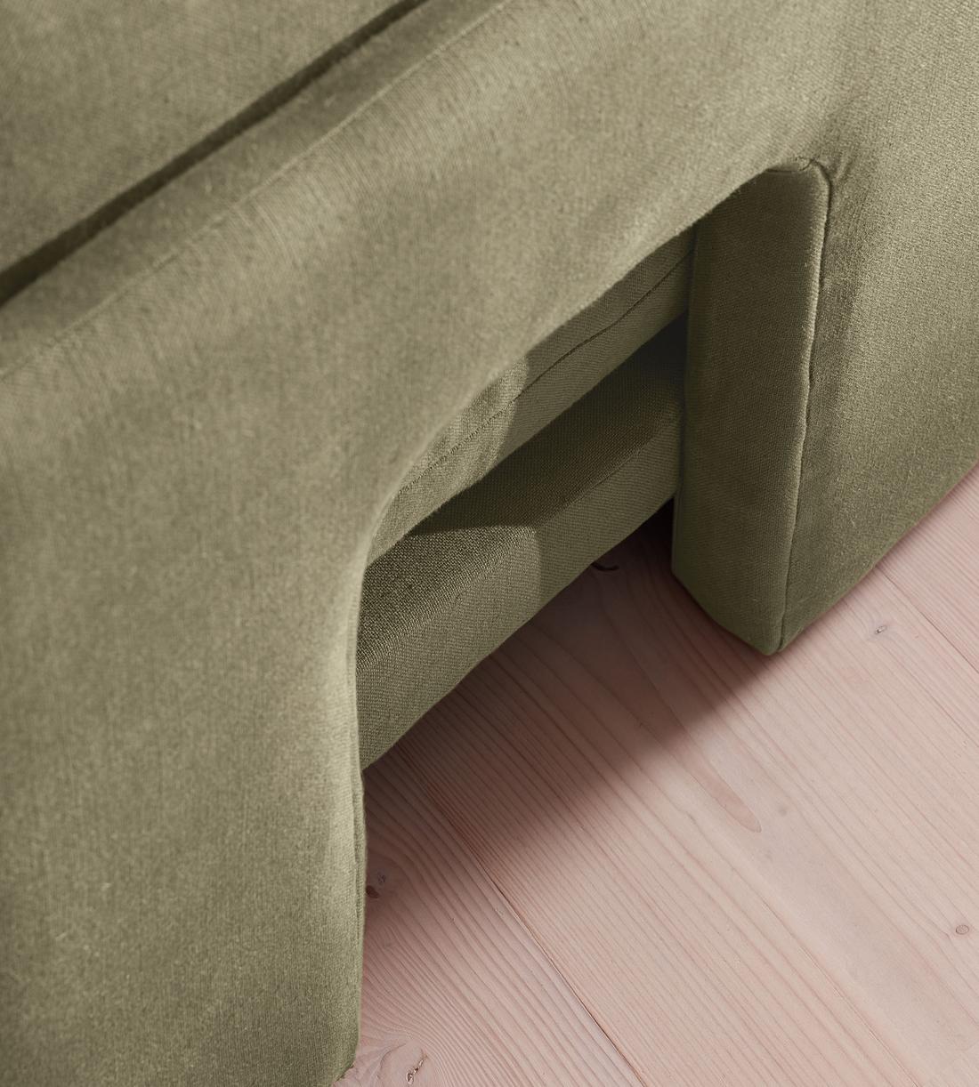 Odell Deeper Sit Sectional Sofa - Three Seater - Linen - Sage - US - Images - Image 6