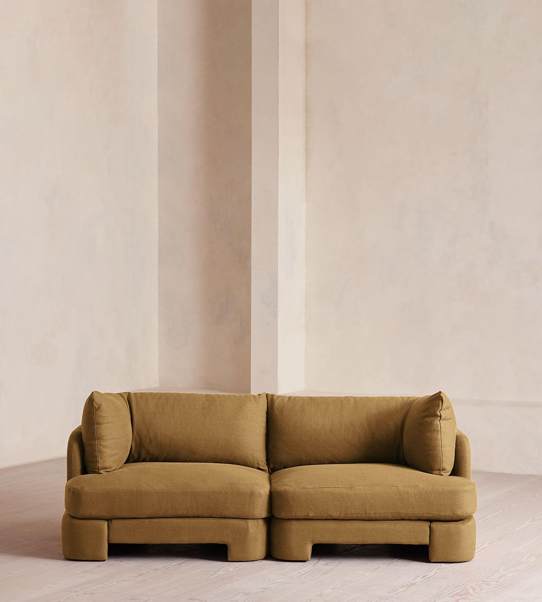Odell Modular Sofa - Three Seater - Linen - Ochre - Listing - Image 1