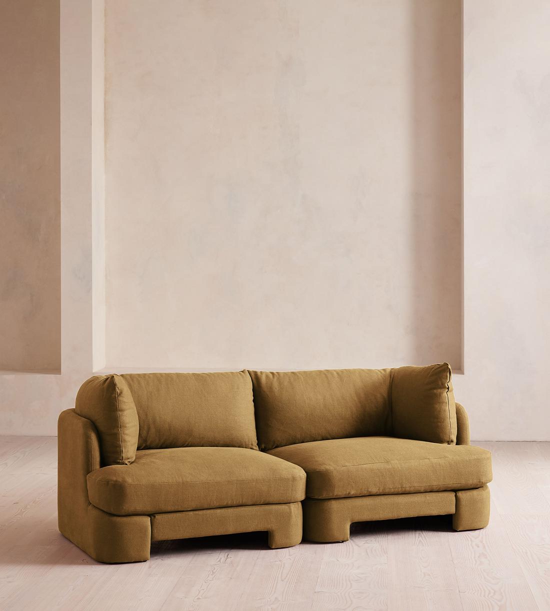 Odell Modular Sofa - Three Seater - Linen - Ochre - Listing - Image 2