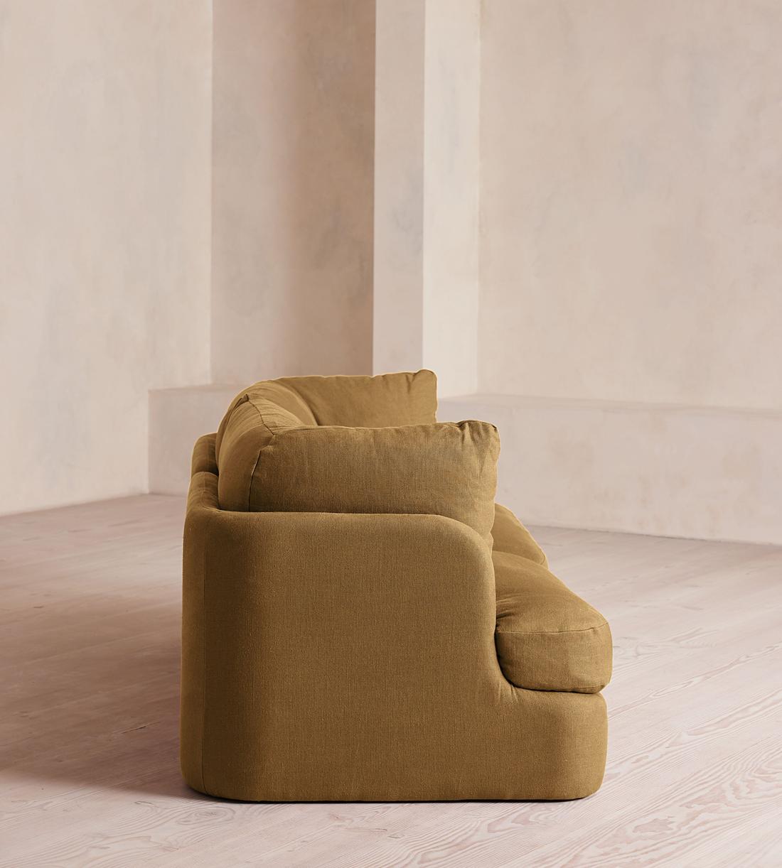 Odell Deeper Sit Modular Sofa - Three Seater - Linen - Ochre - Images - Image 3
