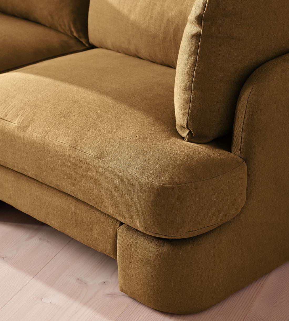 Odell Deeper Sit Sectional Sofa - Three Seater - Linen - Ochre - US - Images - Image 5