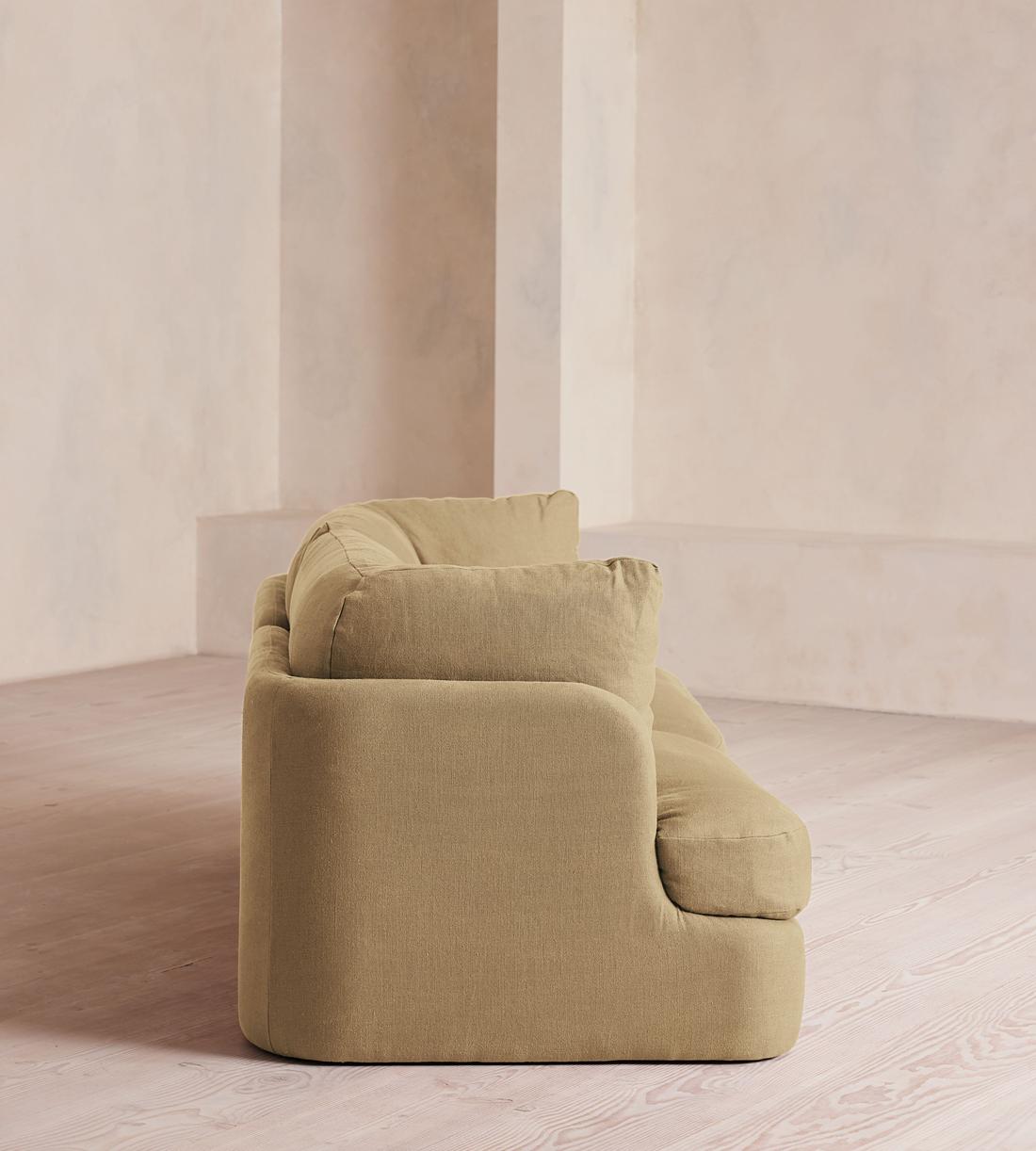 Odell Deeper Sit Modular Sofa - Three Seater - Linen - Wheat - Images - Image 3
