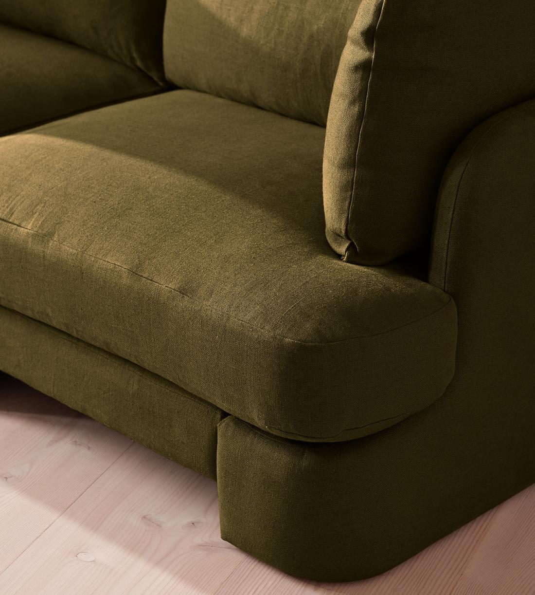 Odell Modular Sofa - Three Seater - Linen - Olive - Images - Image 5