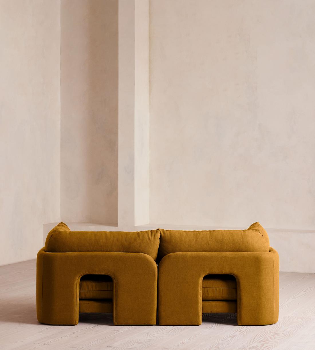 Odell Deeper Sit Sectional Sofa - Three Seater - Linen - Turmeric - US - Images - Image 4