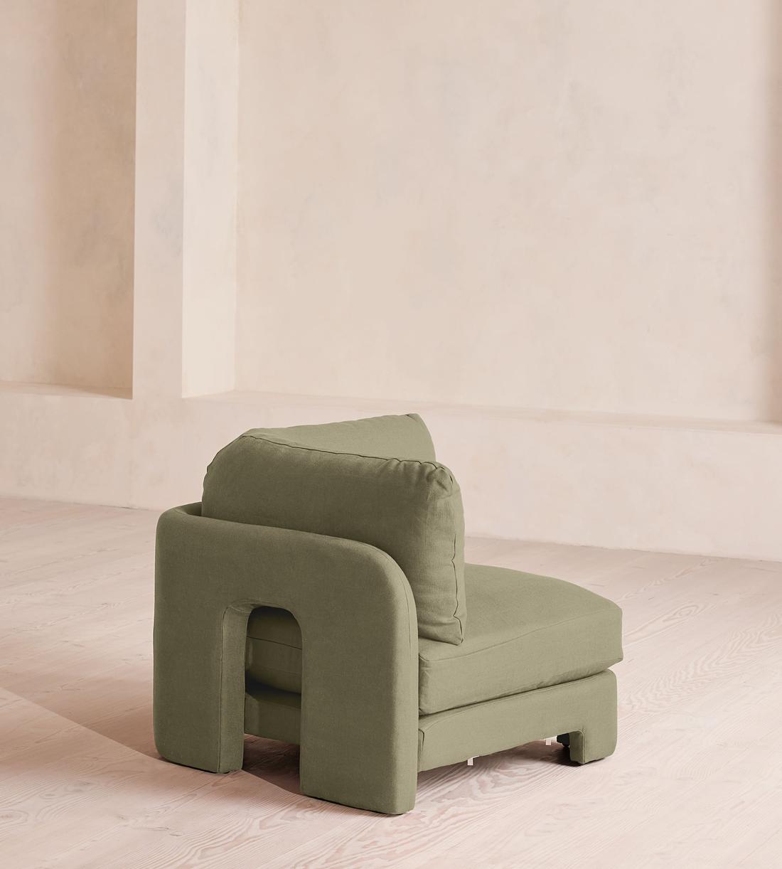Odell Deeper Sit Modular Sofa - Right Arm Module - Linen - Sage - Image 7