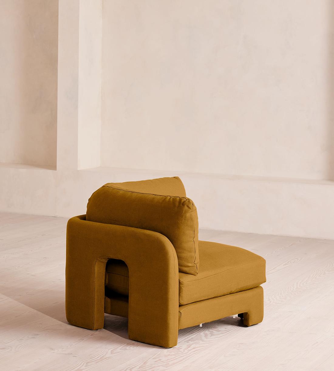 Odell Modular Sofa - Left Arm Module - Linen - Turmeric - Image 9