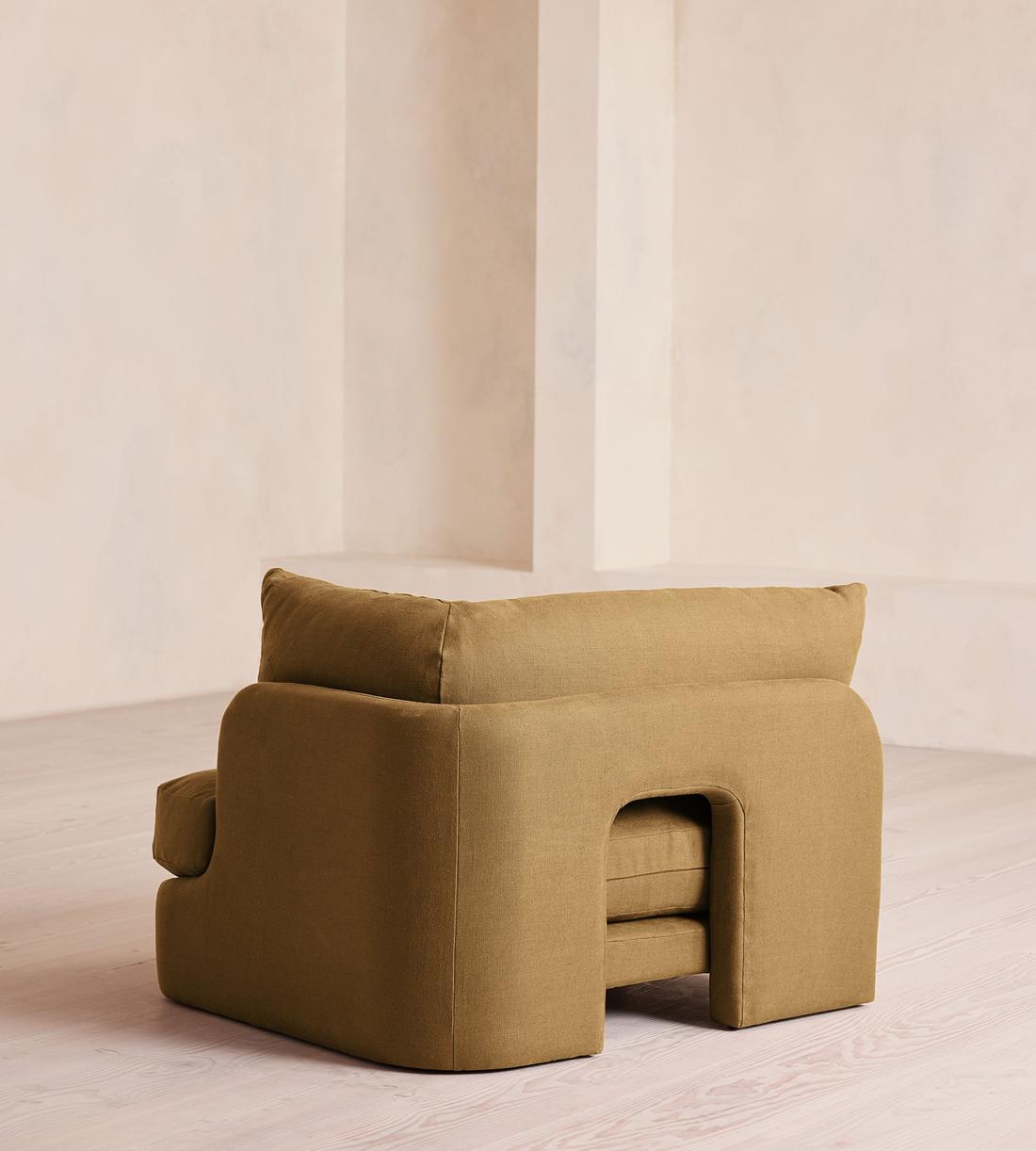 Odell Deeper Sit Sectional Sofa - Right Arm Module - Linen - Ochre - US - Image 9