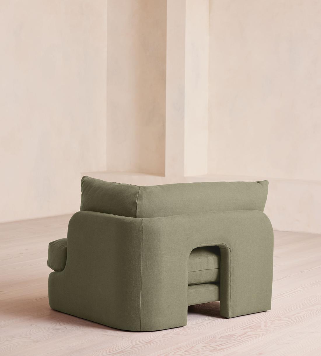 Odell Deeper Sit Sectional Sofa - Right Arm Module - Linen - Sage - US - Image 9