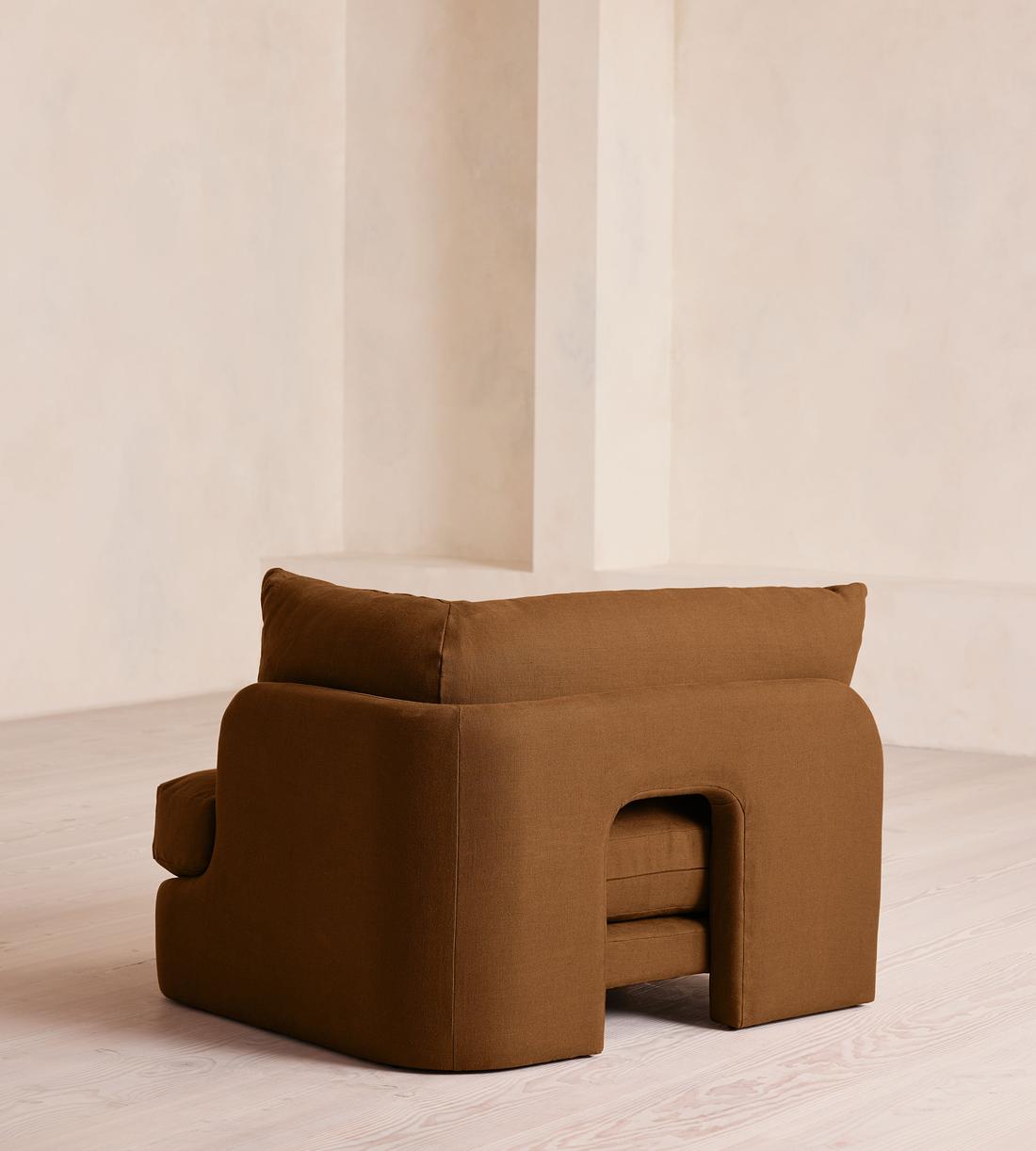 Odell Modular Sofa - Left Arm Module - Linen - Terracotta - Image 6