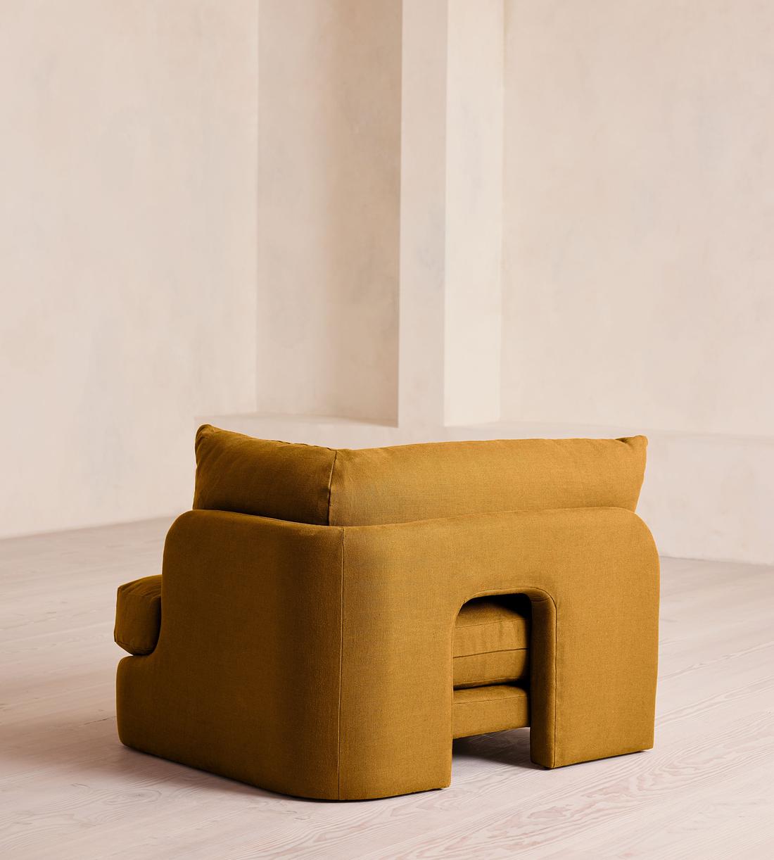 Odell Modular Sofa - Left Arm Module - Linen - Turmeric - Image 7