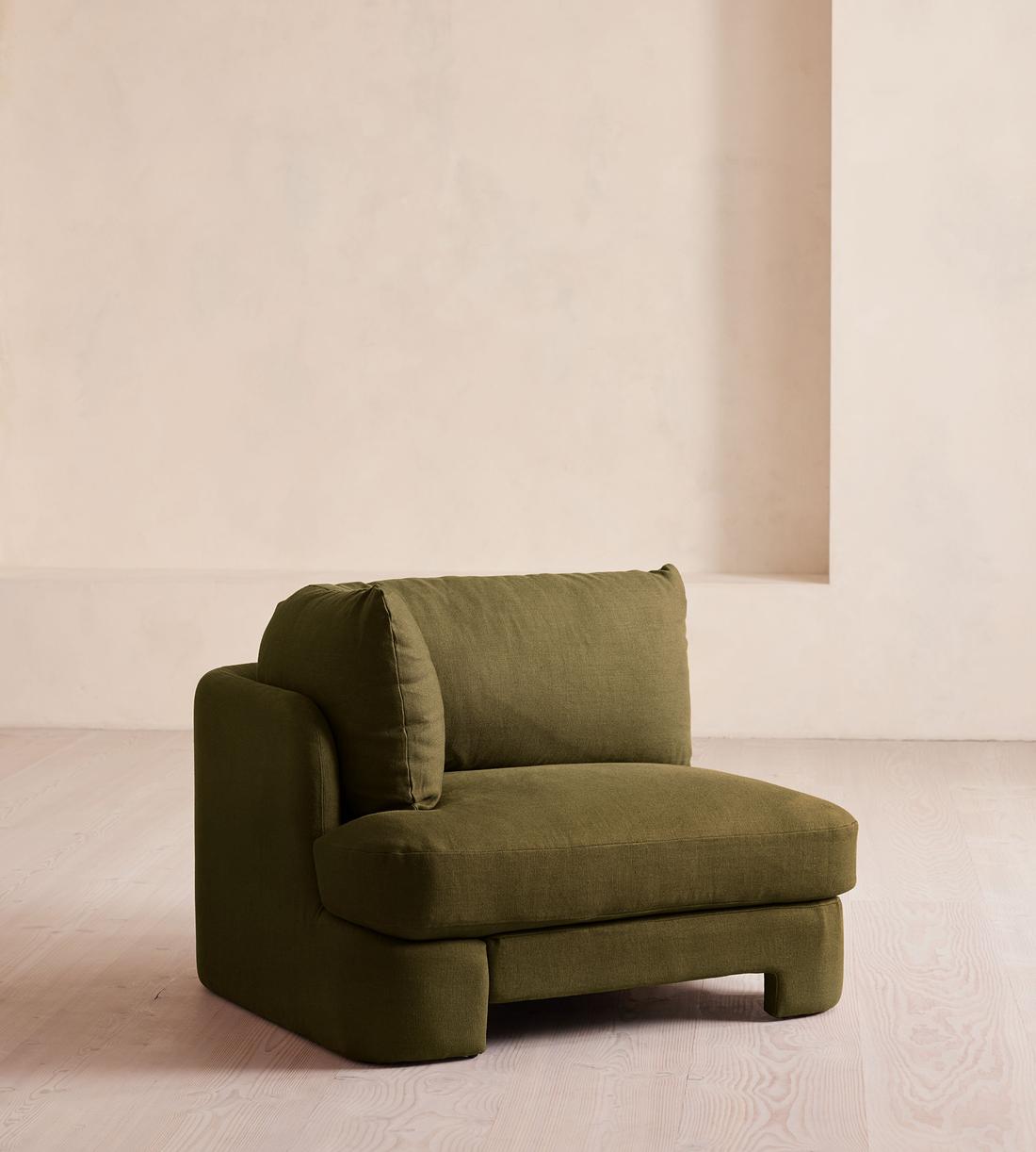 Odell Sectional Sofa - Left Arm Module - Linen - Olive - US - Image 2