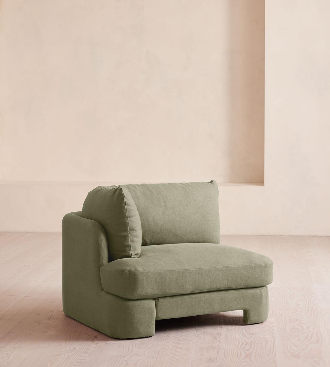 Odell Sectional Sofa - Left Arm Module - Linen - Sage - US - Image 2