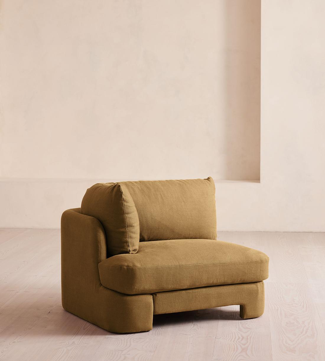 Odell Modular Sofa - Left Arm Module - Linen - Ochre - Image 2