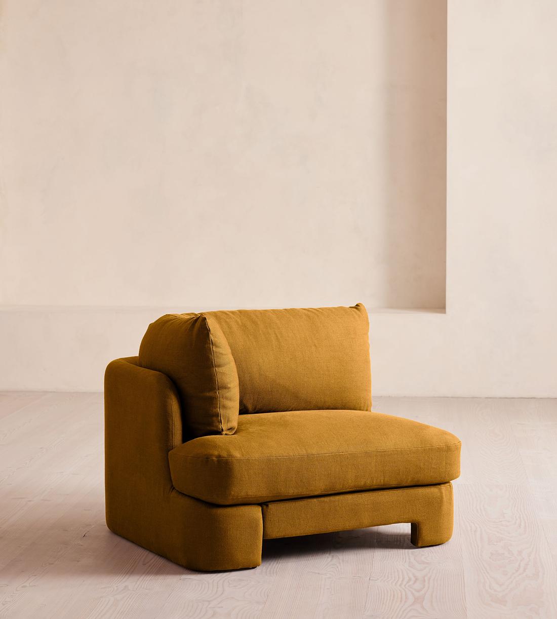 Odell Modular Sofa - Left Arm Module - Linen - Turmeric - Image 2