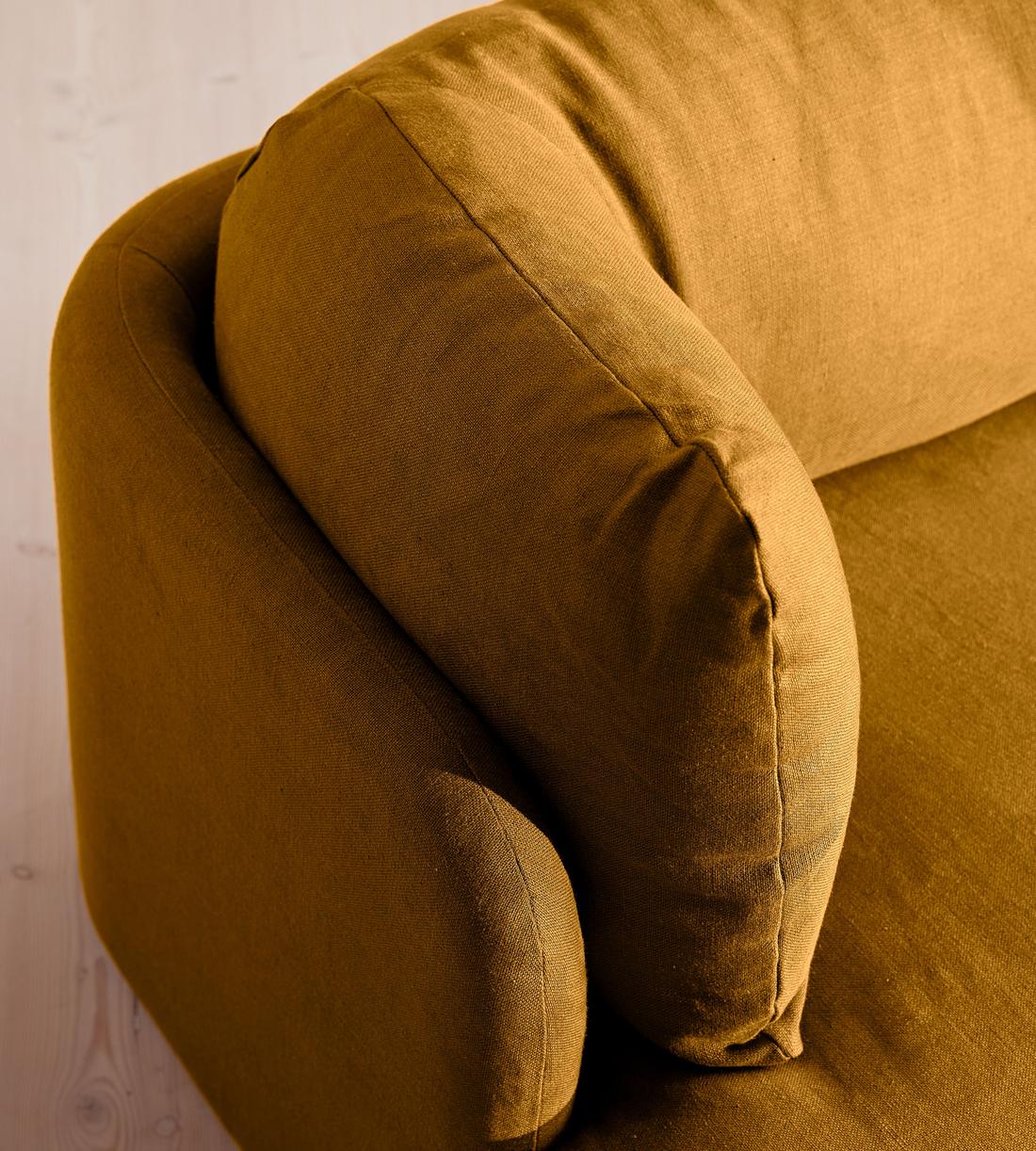 Odell Deeper Sit Modular Sofa - Corner Module - Linen - Turmeric - Image 5