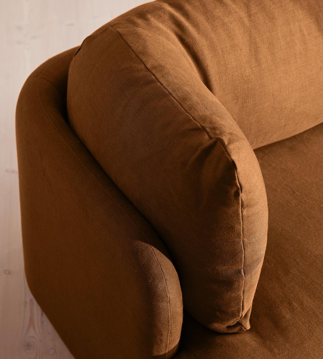 Odell Deeper Sit Sectional Sofa - Corner Module - Linen - Terracotta - US - Image 5