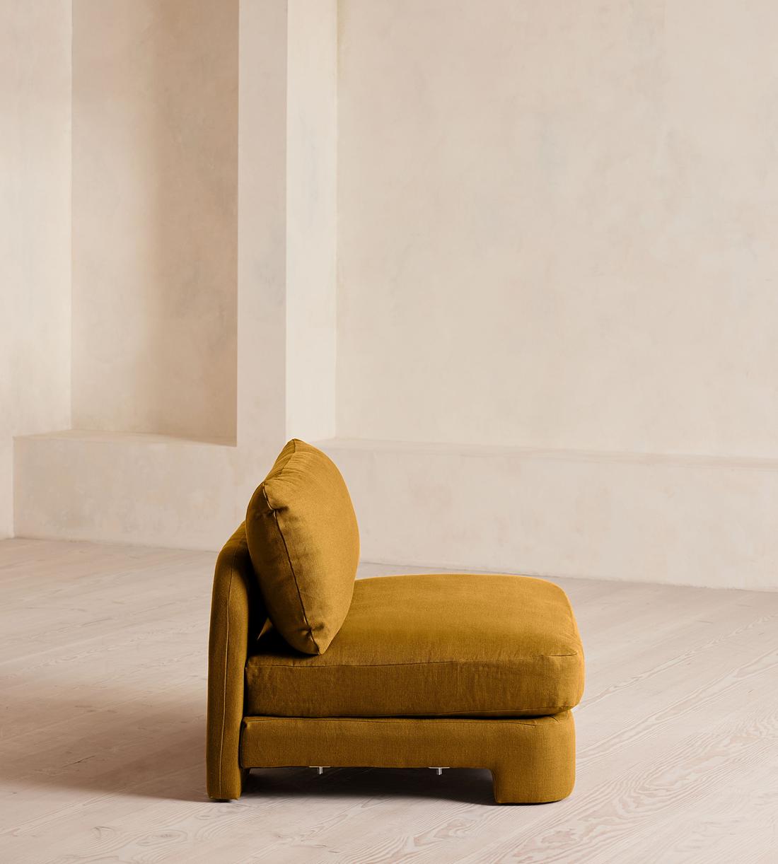 Odell Modular Sofa - Left Arm Module - Linen - Turmeric - Image 8