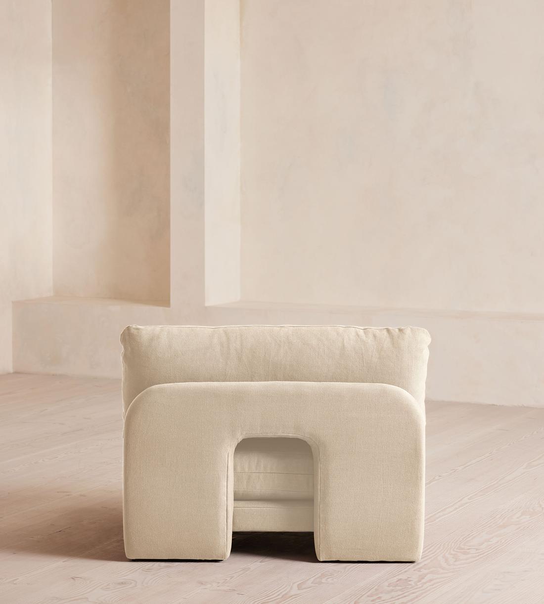 Odell Deeper Sit Sectional Sofa - Armless Module - Linen - Bisque - US - Image 4