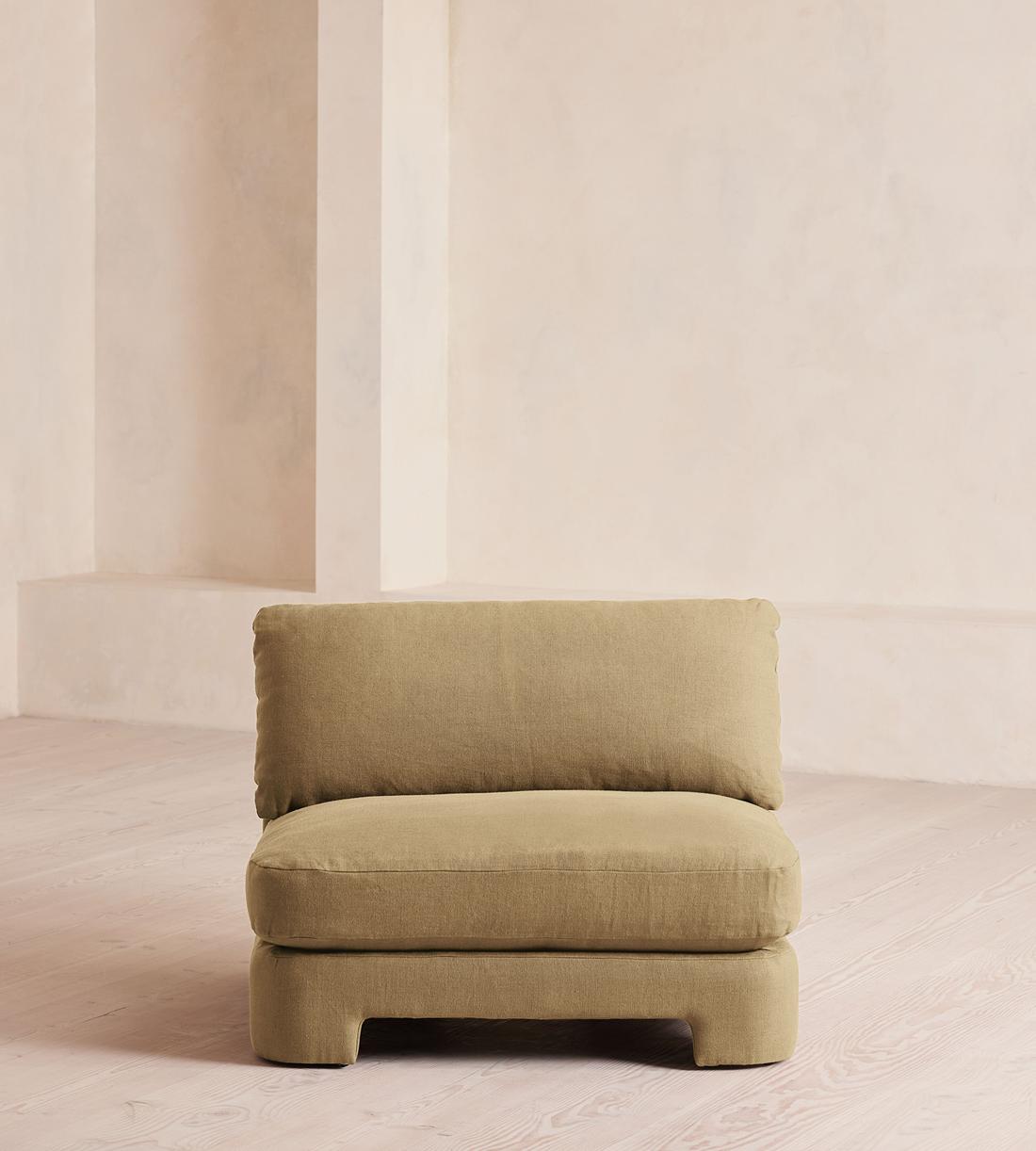 Odell Deeper Sit Sectional Sofa - Armless Module - Linen - Wheat - US - Image 1