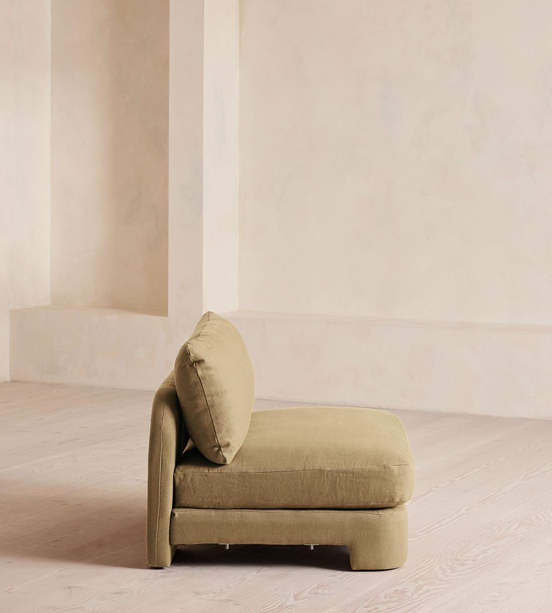 Odell Deeper Sit Sectional Sofa - Armless Module - Linen - Wheat - US - Image 3