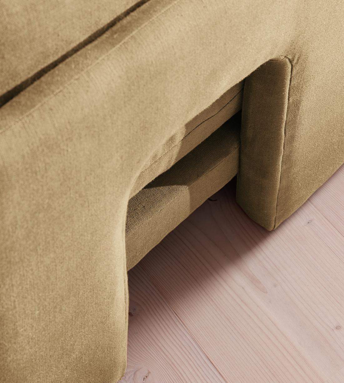Odell Deeper Sit Sectional Sofa - Armless Module - Linen - Wheat - US - Image 5