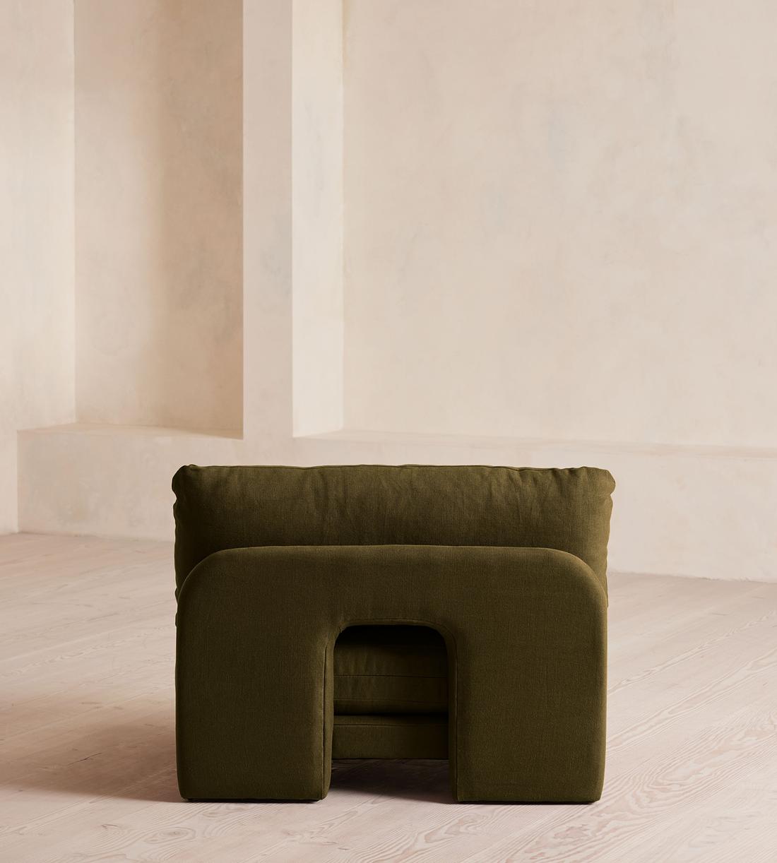 Odell Deeper Sit Sectional Sofa - Armless Module - Linen - Olive - US - Image 4