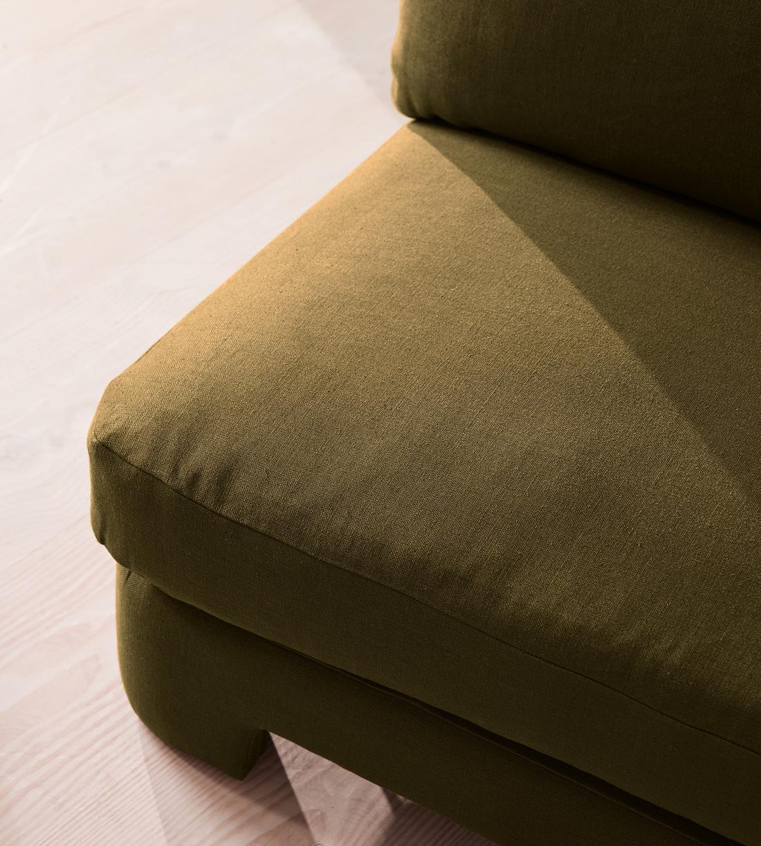 Odell Deeper Sit Sectional Sofa - Right Arm Module - Linen - Olive - US - Image 5